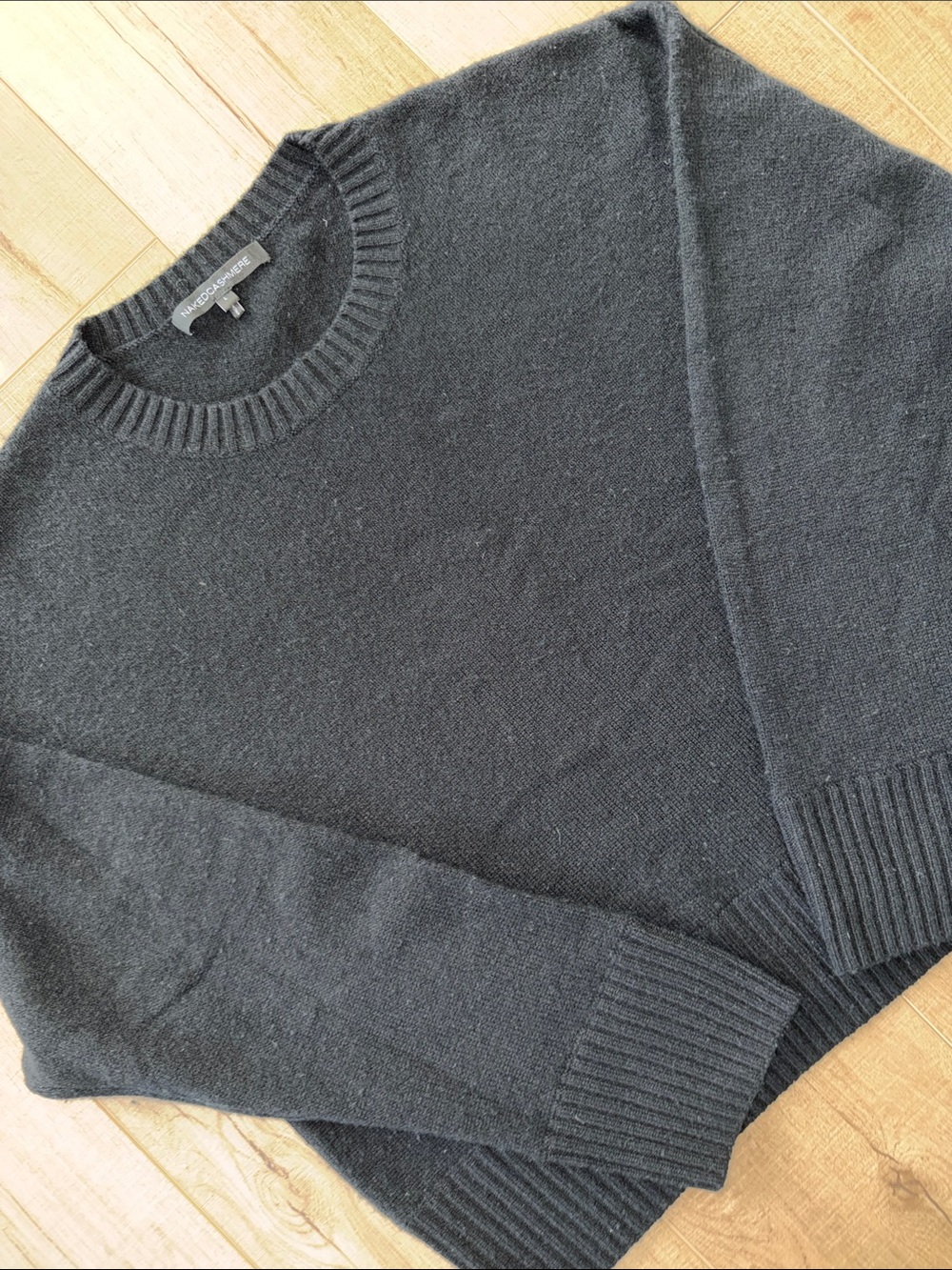 Naked Cashmere Relaxed Fit Black Cashmere Sweater-Large